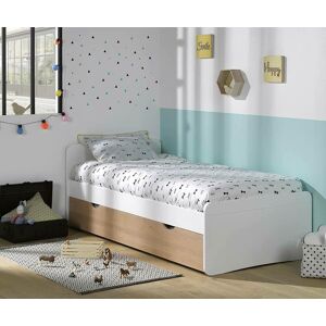 Ma Chambre d'Enfant Lit gigogne enfant Willow  Blanc et hetre 90x200 cm