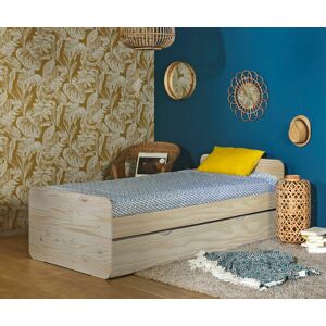 Ma Chambre d'Enfant Lit gigogne adulte Lemon  Bois naturel 90x190 cm