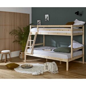 Ma Chambre d'Enfant Lit superpose enfant 3 places Elna  Bois naturel 90-120x190 cm