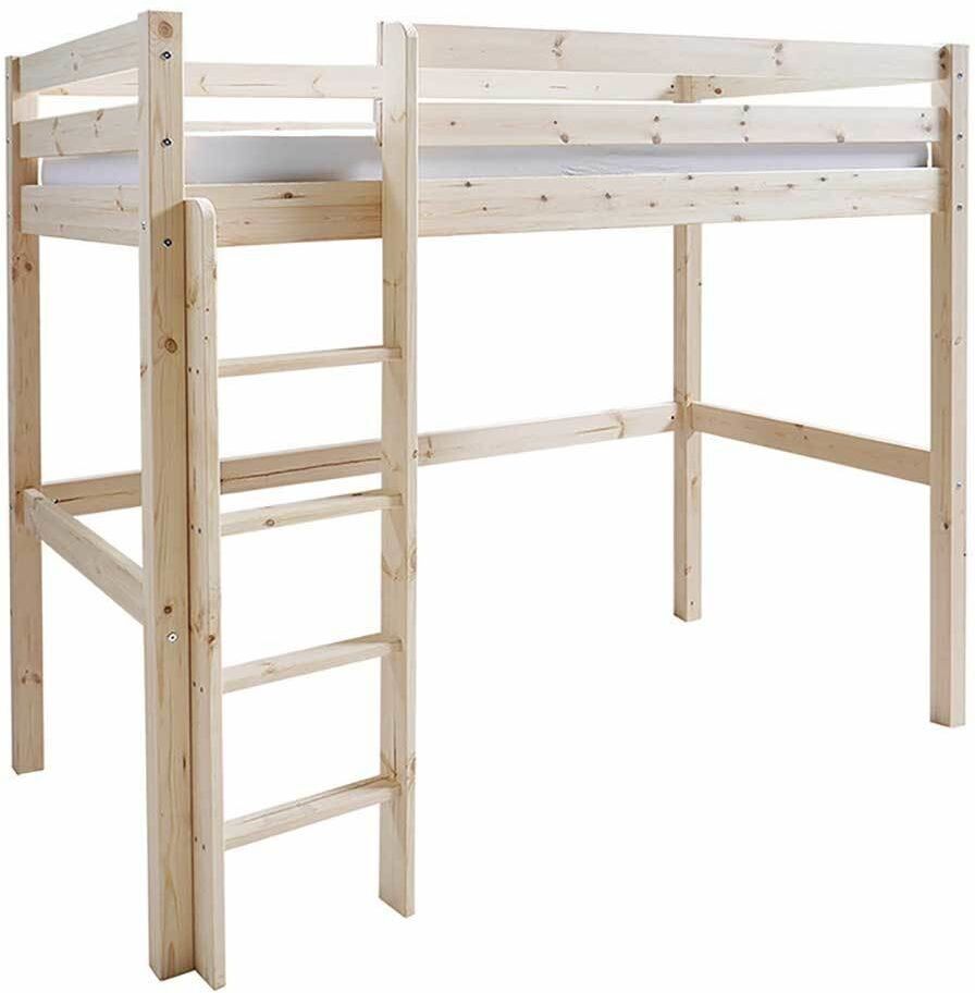 Ma Chambre d'Enfant Lit mezzanine ado Cargo  Bois naturel 90x190 cm