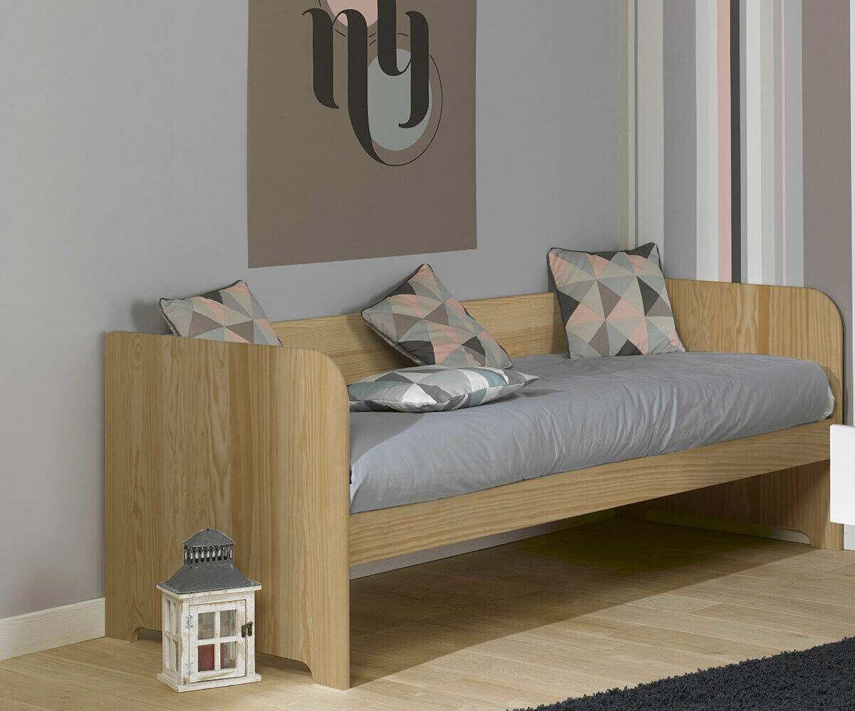 Ma Chambre d'Enfant Lit banquette ado avec sommier Bali  Bois naturel 80x190 cm