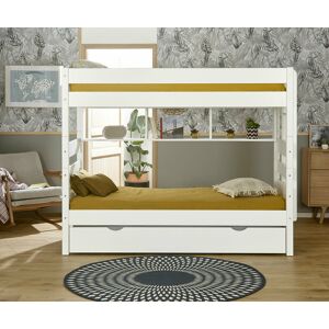 Ma Chambre d'Enfant Lit superposé enfant haut Kids  Blanc 90x200 cm