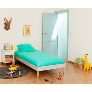 Ma Chambre d'Enfant Lit enfant avec sommier et pieds Honey  Gris clair 90x190 cm