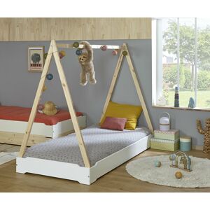 Ma Chambre d'Enfant Lit cabane enfant Happy  Blanc 90x190 cm