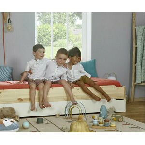 Ma Chambre d'Enfant Lit empilable enfant avec sommier et matelas Happy Blanc 90x190 cm/Opt:1 lit - Publicité Ma Chambre d'Enfant Lit empilable enfant avec sommier et matelas Happy Blanc 90x190 cm/Opt:1 lit - Publicité