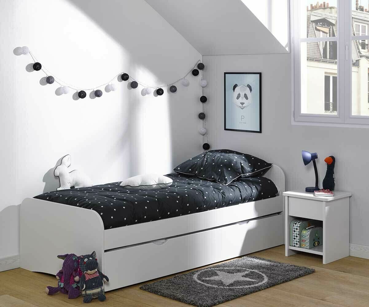 Ma Chambre d'Enfant Lit enfant avec sommier et matelas Twist Blanc 90x190 cm/Opt:Matelas Norway 13 cm