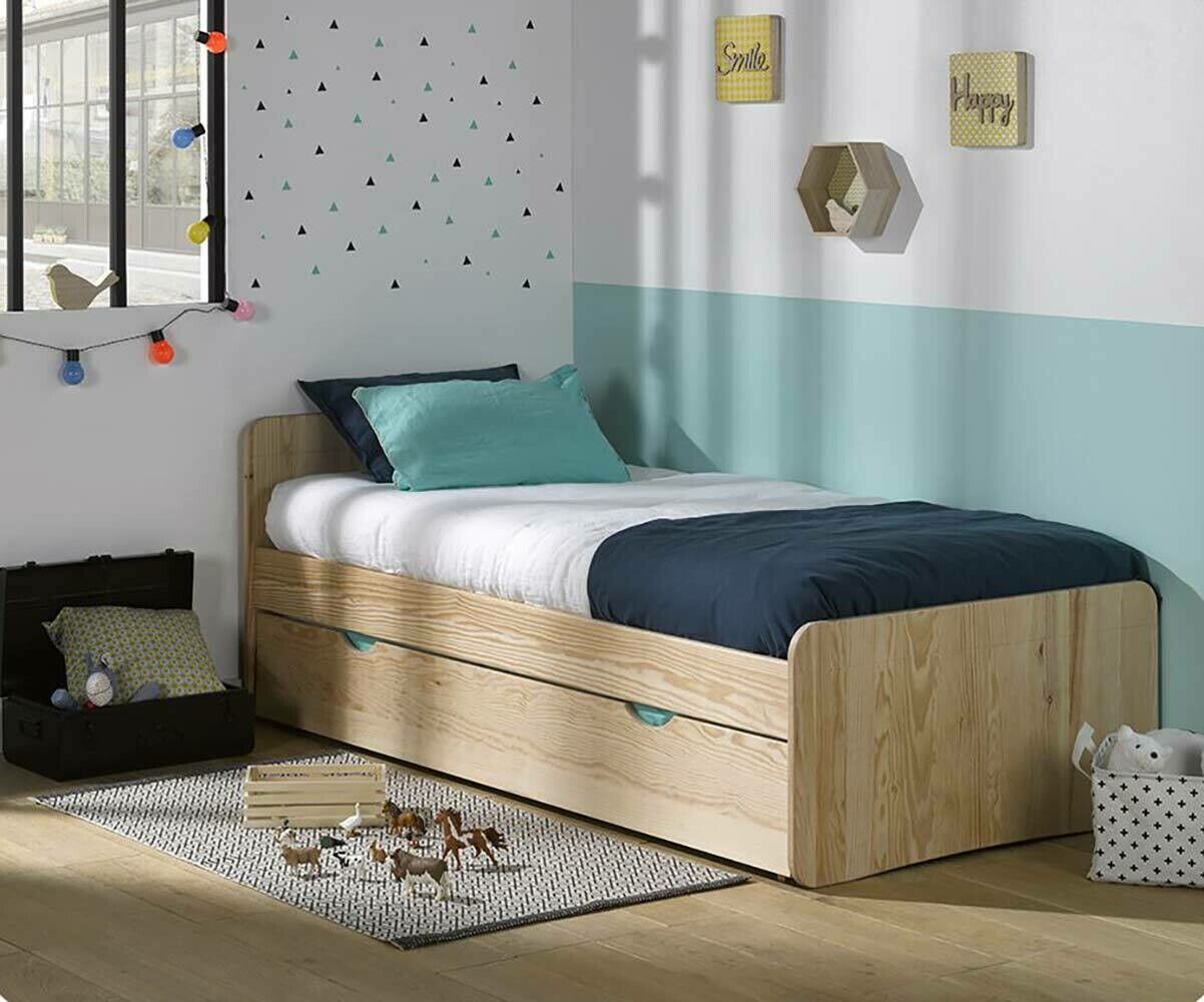 Ma Chambre d'Enfant Lit enfant avec sommier Willow Bois naturel 90x190 cm