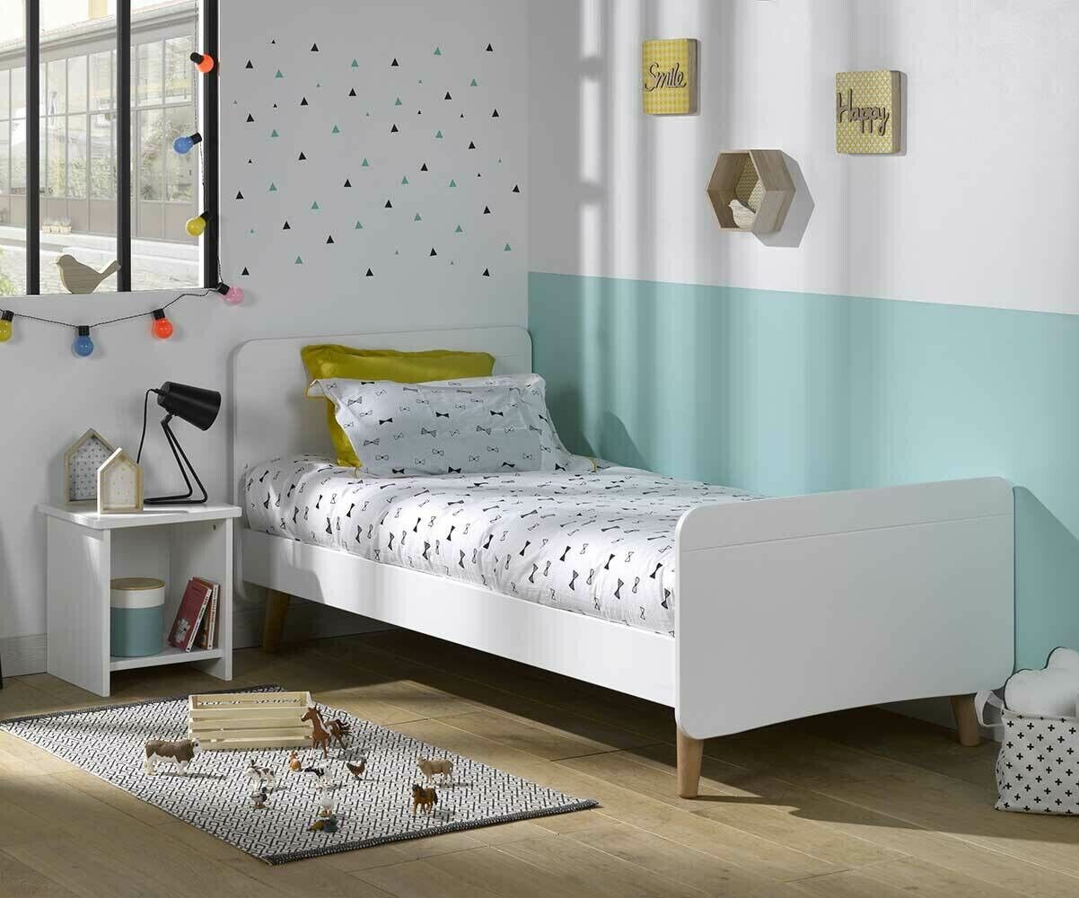 Ma Chambre d'Enfant Lit enfant avec sommier et pieds Willow Blanc 90x190 cm