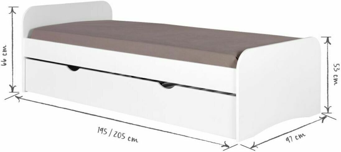 Ma Chambre d'Enfant Lit adulte avec sommier Twist Bois naturel 90x200 cm