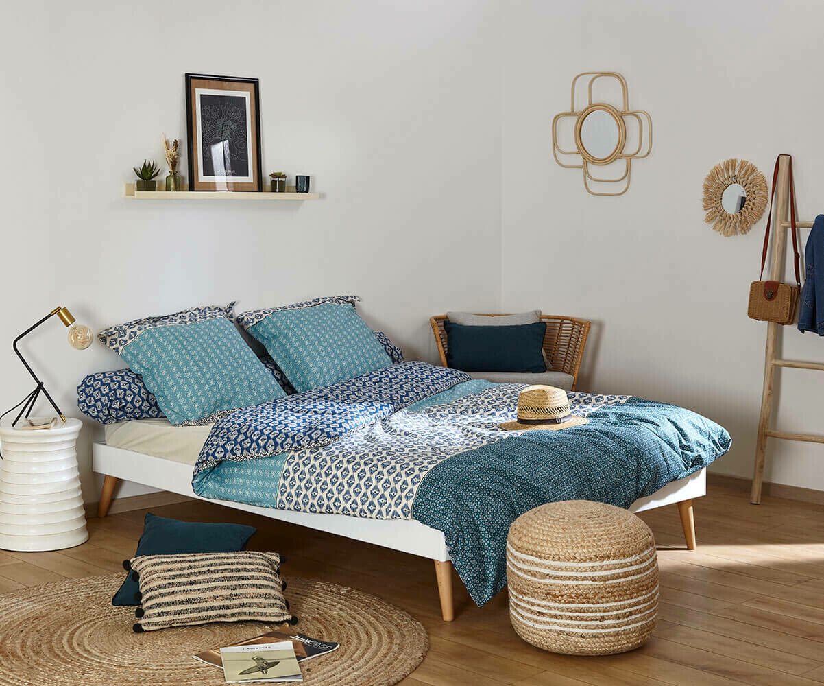 Ma Chambre d'Enfant Lit adulte avec sommier et pieds Honey Blanc 140x190 cm