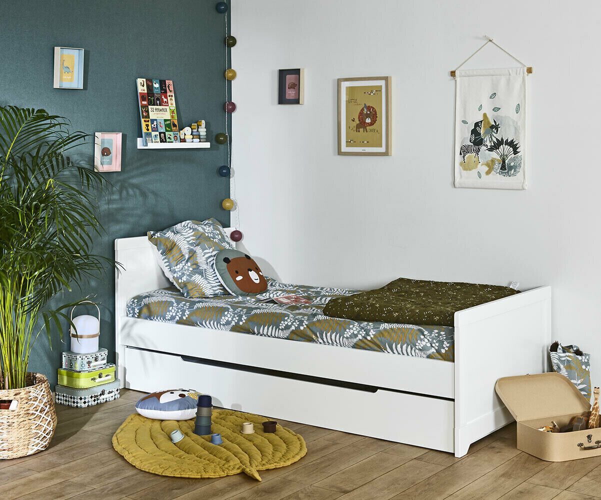 Ma Chambre d'Enfant Lit enfant avec sommier et matelas Roma Blanc 90x190 cm/Opt:Matelas Norway 13 cm