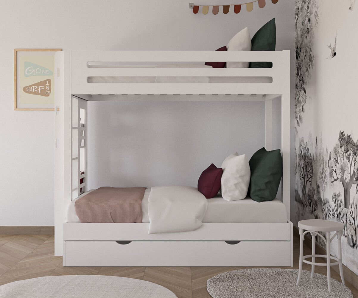 Ma Chambre d'Enfant Lit superposé enfant 90/120x190 Burton Blanc 90-120x190 cm
