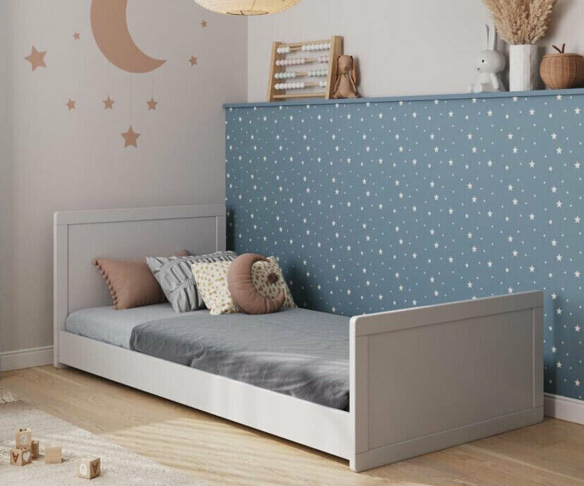 Ma Chambre d'Enfant Lit enfant montessori avec sommier et matelas Foray Blanc 90x190 cm/Opt:Matelas Airfresh 15 cm