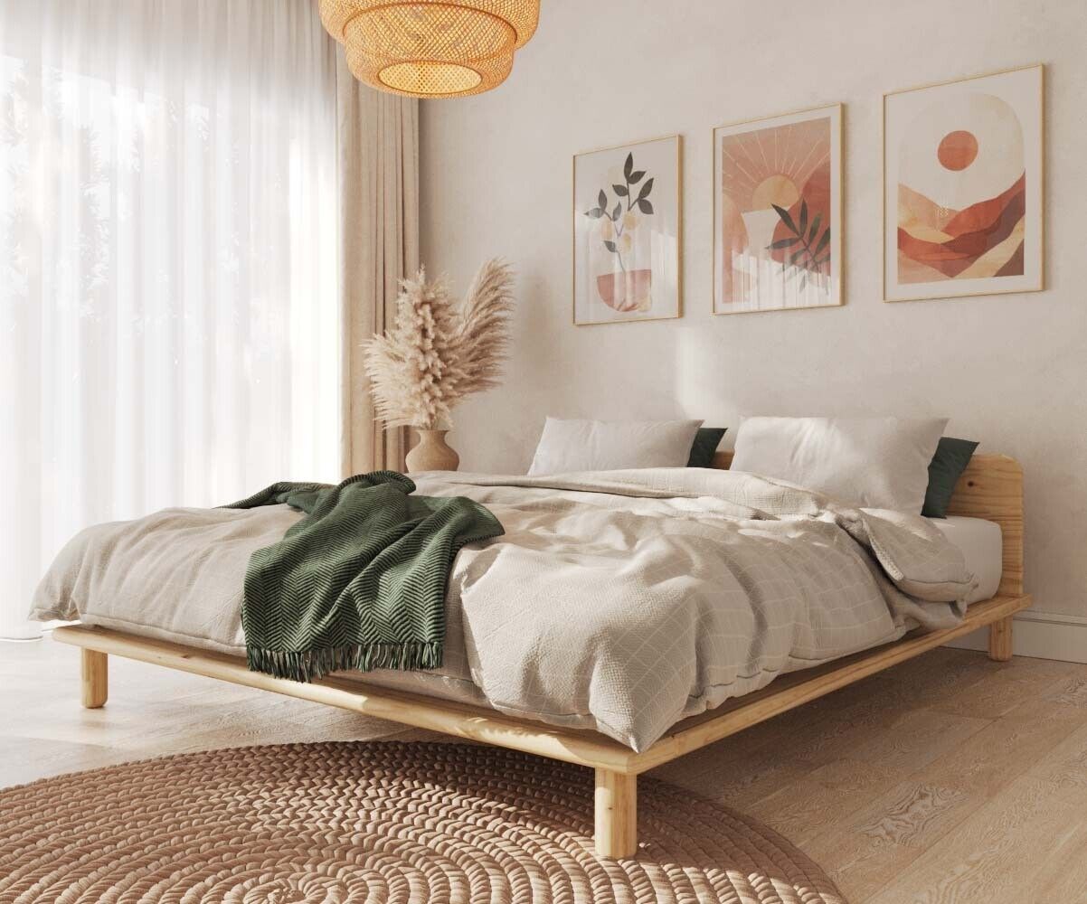 Ma Chambre d'Enfant Lit ado avec sommier Colay Bois naturel 160x200 cm/Opt:Avec tête de lit