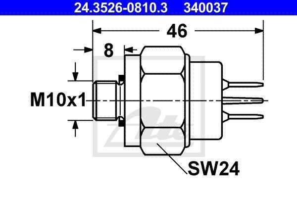 ATE Interrupteur des feux de freins pour MERCEDES-BENZ: 107 Series, PAGODE, 8, 116 Series, Classe S, COUPE, CABRIOLET (Ref: 24.3526-0810.3)