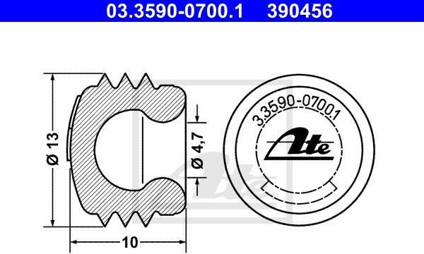 ATE Capuchon de fermeture/de protection (Ref: 03.3590-0700.1)