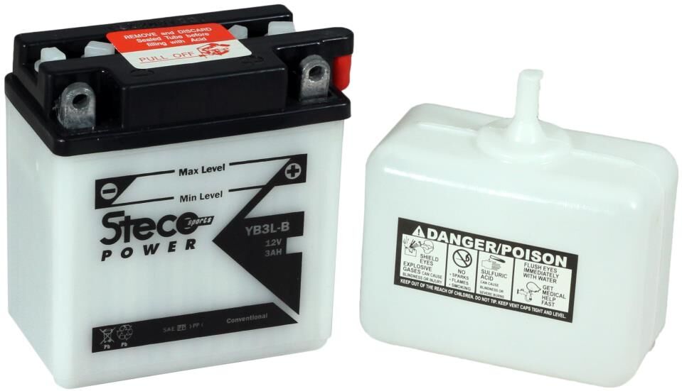 Steco Powersports Batterie moto 12.0 3.0 Conventionnelles (Ref: YB3L-B)