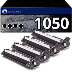 123CONSOMMABLES Pack 4 toners compatibles BROTHER TN-1050 noir - Publicité