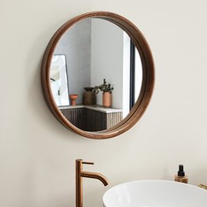 BOIS DESSUS BOIS DESSOUS Miroir en mindi massif finition noyer 50 cm