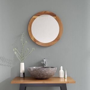 BOIS DESSUS BOIS DESSOUS Miroir en teck massif 50 cm