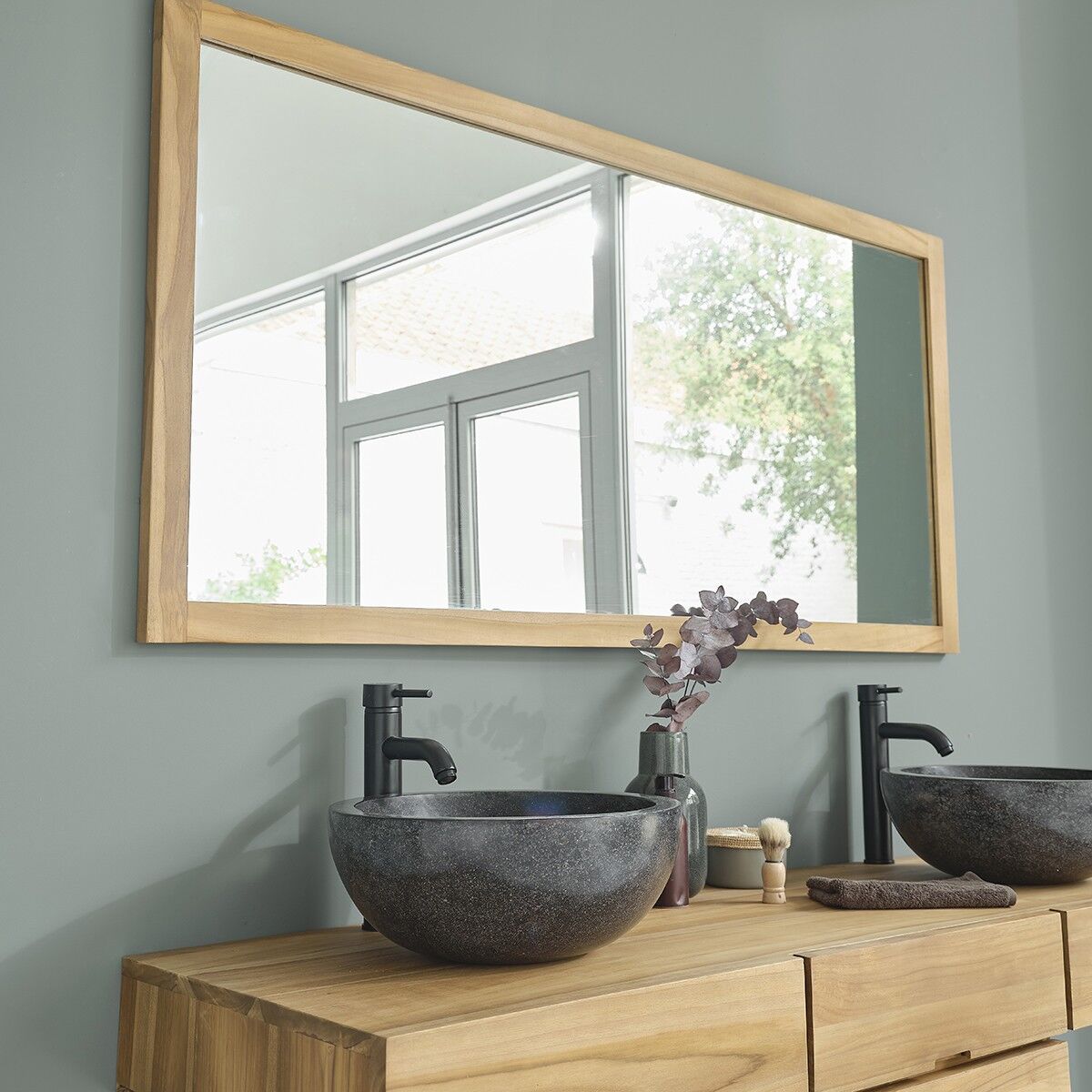 BOIS DESSUS BOIS DESSOUS Miroir en bois de teck 160 BOIS DESSUS BOIS DESSOUS