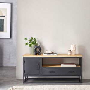 BOIS DESSUS BOIS DESSOUS Meuble TV en bois recyclé et métal 120 cm