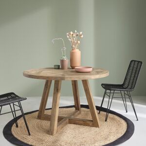 BOIS DESSUS BOIS DESSOUS Table en teck recyclé massif ronde 4 pers.