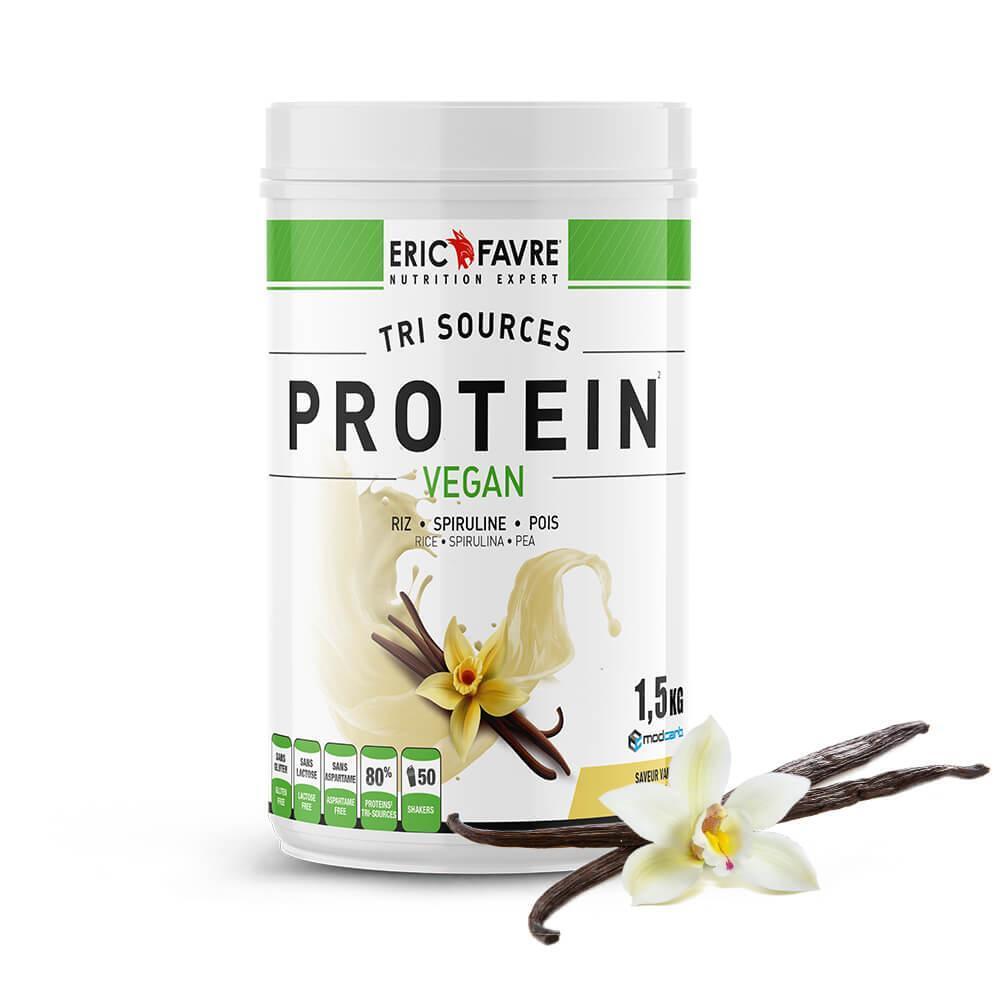 Eric Favre Protéines végétales tri-source, Protein Vegan, Vanille Proteines - Vanille - 500g - Eric Favre
