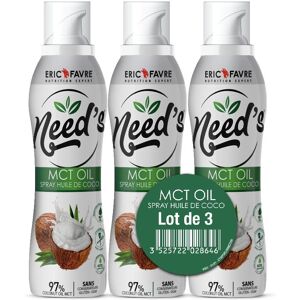 Need's MCT Oil - Spray Cuisson Coco - Lot de 3 Cooking - Noix de coco - Lot de 3 - Eric Favre