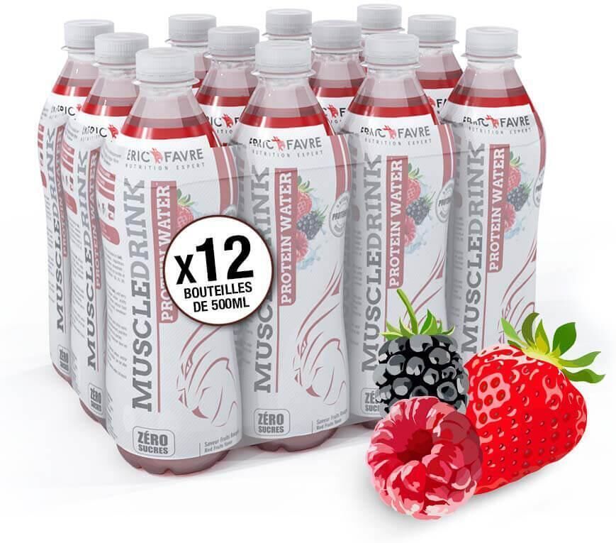 Eric Favre Muscle Drink - La boisson protéinée Boissons Proteinees - Fruits rouges - Pack de 12 unités - Eric Favre Vert d'eau L