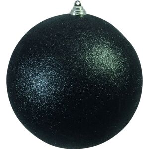 EUROPALMS Boule déco 20cm, noir, paillettes - Boules de décoration