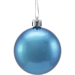 EUROPALMS Boule déco 6cm, bleu, métallique 6x - Boules de Noël