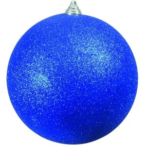 EUROPALMS Boule déco 20cm, bleu, paillettes - Boules de décoration