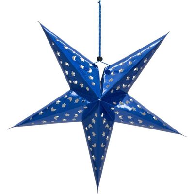 EUROPALMS Lanterne Étoile Bleue en Papier - Décoration de Noël - Publicité EUROPALMS Lanterne Étoile Bleue en Papier - Décoration de Noël - Publicité