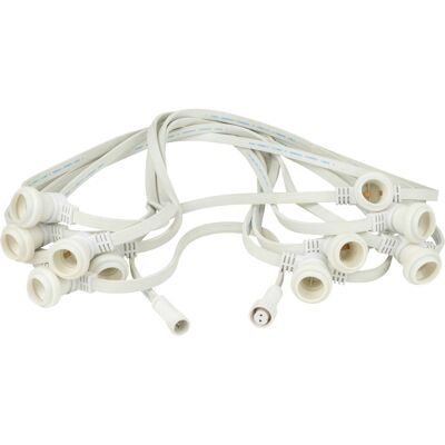 SHOWGEAR Guirlande lumineuse E27, espacement 50 cm - blanc - 10 m - Guirlandes lumineuses - Publicité SHOWGEAR Guirlande lumineuse E27, espacement 50 cm - blanc - 10 m - Guirlandes lumineuses - Publicité