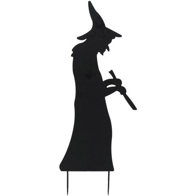 Silhouette de Sorcière en Métal avec Cuillère - Décoration Halloween - Publicité Silhouette de Sorcière en Métal avec Cuillère - Décoration Halloween - Publicité
