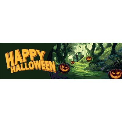 Bannière d'Halloween EUROPALMS, Forêt hantée, 300x90cm - Décoration Halloween - Publicité Bannière d'Halloween EUROPALMS, Forêt hantée, 300x90cm - Décoration Halloween - Publicité