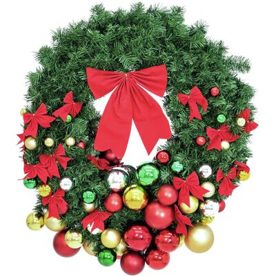 Couronne de Sapin EUROPALMS - Décorative, 90cm, avec boules - Publicité Couronne de Sapin EUROPALMS - Décorative, 90cm, avec boules - Publicité