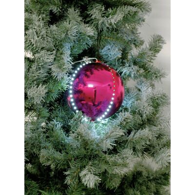 Europalms Boule de neige LED rose 8cm - Boule de Noël - Publicité Europalms Boule de neige LED rose 8cm - Boule de Noël - Publicité