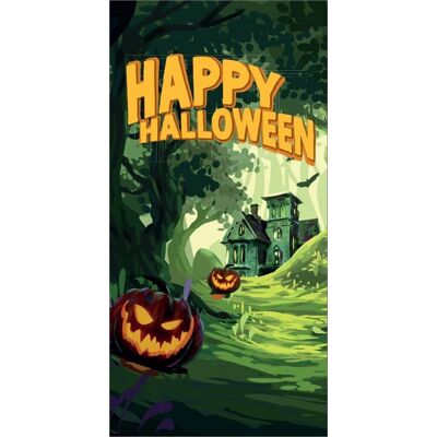 Bannière d'Halloween EUROPALMS, Forêt hantée, 90x180cm - Décoration Halloween - Publicité Bannière d'Halloween EUROPALMS, Forêt hantée, 90x180cm - Décoration Halloween - Publicité