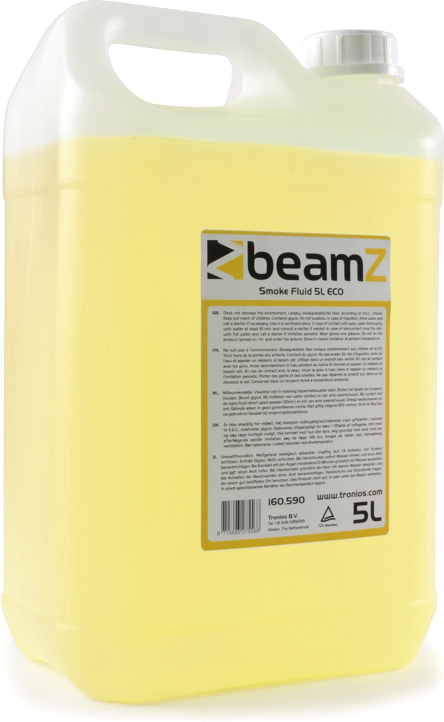 beamZ FSMF5E-Y Fluide pour fumée 5L Standard Jaune - Fluides