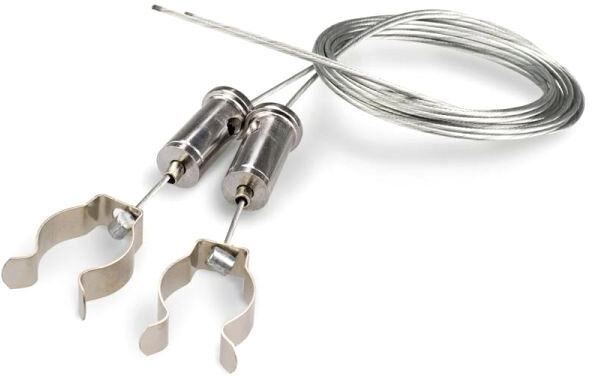 ISOLED Câbles de susp de 1,5 m, set de 2 pc, pour tubes T8 avec rosace fixée par vis et clips - Accessoires divers