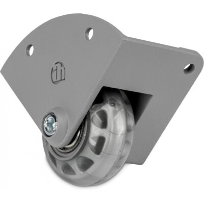 Adam Hall Hardware 37601 S - Corner Castor with 48 mm Wheel in Aluminium Die-Cast Housing, cranked - Accessoires construction de malles - Publicité Adam Hall Hardware 37601 S - Corner Castor with 48 mm Wheel in Aluminium Die-Cast Housing, cranked - Accessoires construction de malles - Publicité