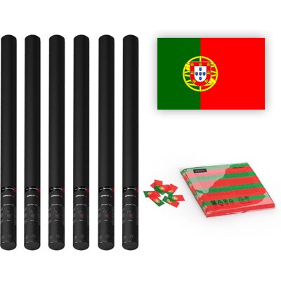 MagicFX Drapeau « Magic FX Slowfall » avec confettis, Portugal, 55 x 35 mm - 1 kg + 6 canons manuels de 80 cm - Vides - Canons à confettis manuels - Publicité MagicFX Drapeau « Magic FX Slowfall » avec confettis, Portugal, 55 x 35 mm - 1 kg + 6 canons manuels de 80 cm - Vides - Canons à confettis manuels - Publicité