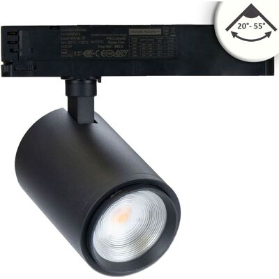 Projecteur sur rail ISOLED 42W focalisable - Usage intérieur - Publicité Projecteur sur rail ISOLED 42W focalisable - Usage intérieur - Publicité