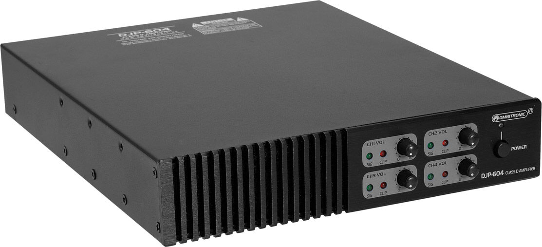 OMNITRONIC DJP-604 Amplificator Clasa D cu 4 canale - Etape de ieșire cu mai multe canale