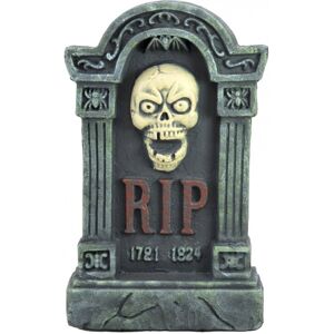 EUROPALMS Pierre tombale d'Halloween avec tête de mort, 56cm - Décoration Halloween