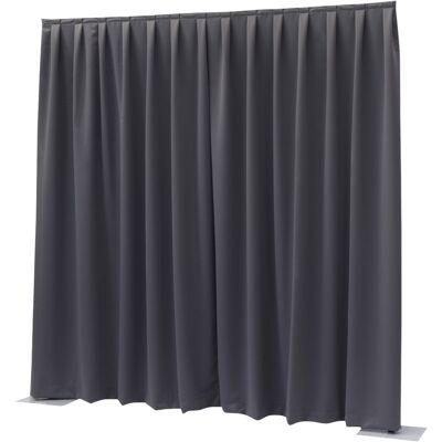 WENTEX P&D; Rideau occultant 260 g/m² Gris foncé - 330 x 400 cm (L x H) - plissé - Rideaux Pipe & Drape - Publicité WENTEX P&D; Rideau occultant 260 g/m² Gris foncé - 330 x 400 cm (L x H) - plissé - Rideaux Pipe & Drape - Publicité