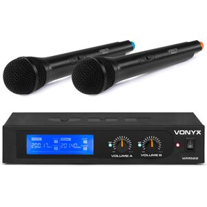 Vonyx WM522 Ensemble de microphones VHF à 2 canaux avec 2 antennes à main - Kits de microphones - Publicité