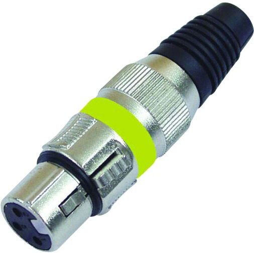 Omnitronic XLR-socket short,yellow,3-pin,metal - Connecteur XLR 3 pol.